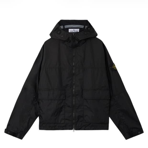 스톤아일랜드 멤브라나 3L TC 후드 자켓 워터 블랙