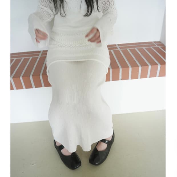 V넥 니트 원피스