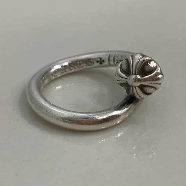 [US 4.5]크롬하츠 크로스볼 네일링 못 반지