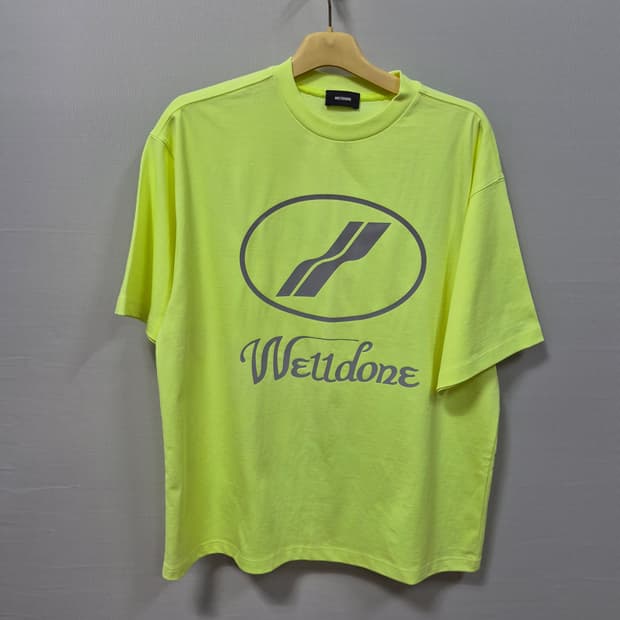 We11done 웰던 형광 반팔 티셔츠 오버사이즈 S