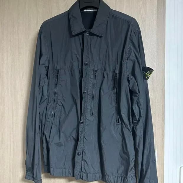 (백화점판) 스톤아일랜드 크링클랩스 오버셔츠 네이비 XL