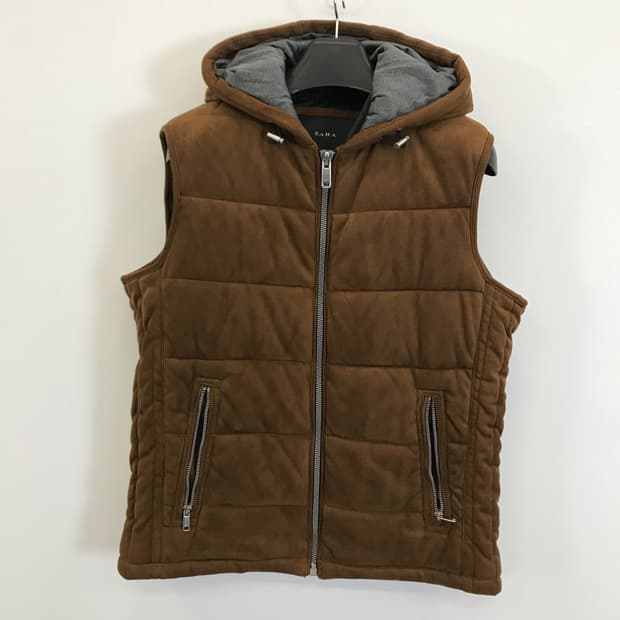 자라 스웨이드레더 패딩조끼 [L]