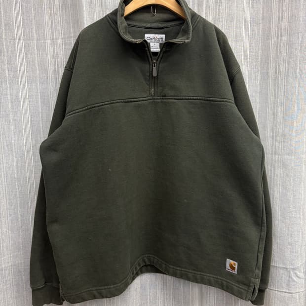 칼하트 빈티지 카키 반집업 맨투민