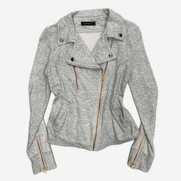 grey sweat rider jacket