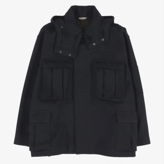 오라리 AURALEE 밀리터리 플라이트 후드 자켓 L