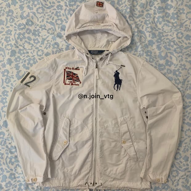 폴로 랄프로렌 빅포니 브리튼 UK 영국 화이트 바람막이 자켓