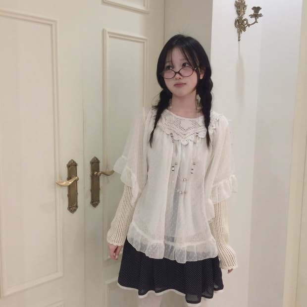 빈티지 엔젤 도트 코디세트 