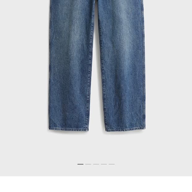 포터리 원워시드 와이드 데님 미드블루 2사이즈 