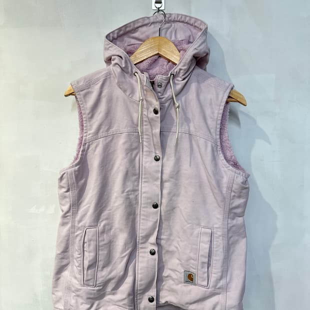 칼하트 연보라 플리스 후드 베스트 조끼
