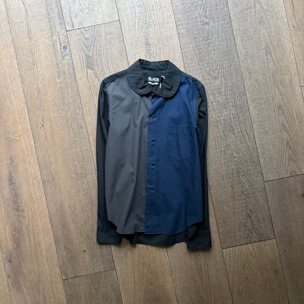 Bicolor Round Collar Blouse