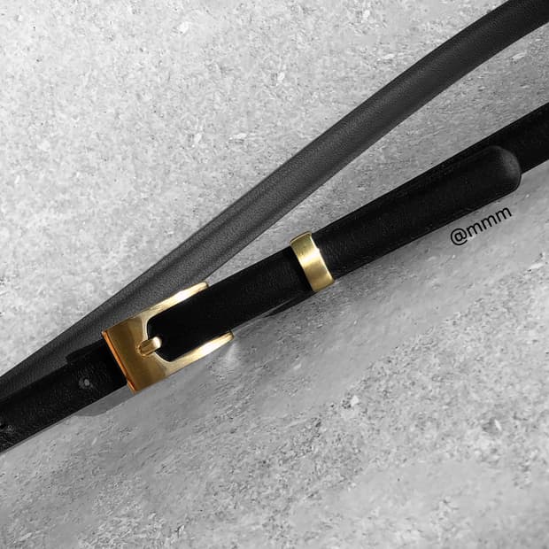 [Unisex] 스퀘어 골드버클 가죽 벨트 3컬러