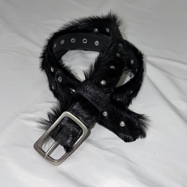 드리스 반 노튼 카프 헤어 스터드 벨트