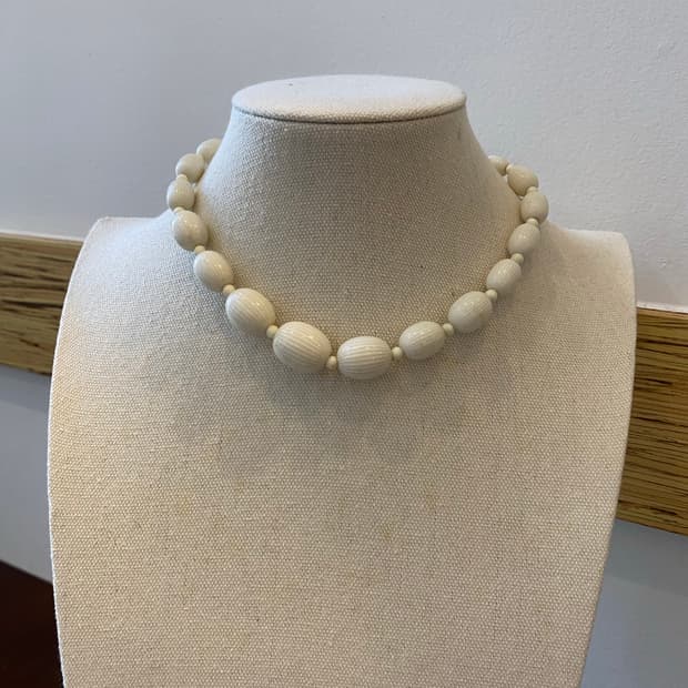 빈티지 아이보리 구슬 비드 목걸이
