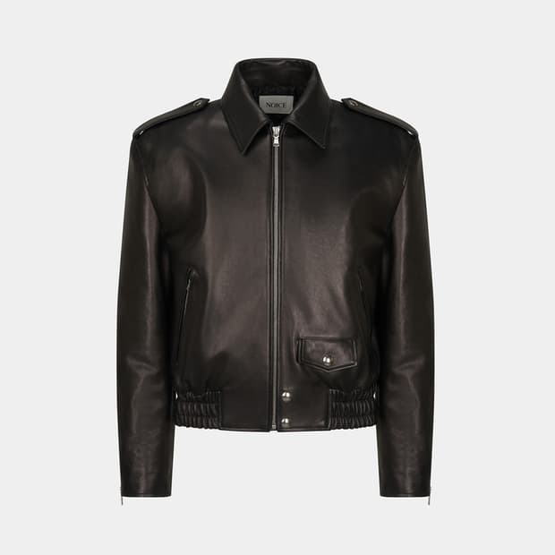 노이스 25fw 클래식 라이더 램스킨 블루종 L