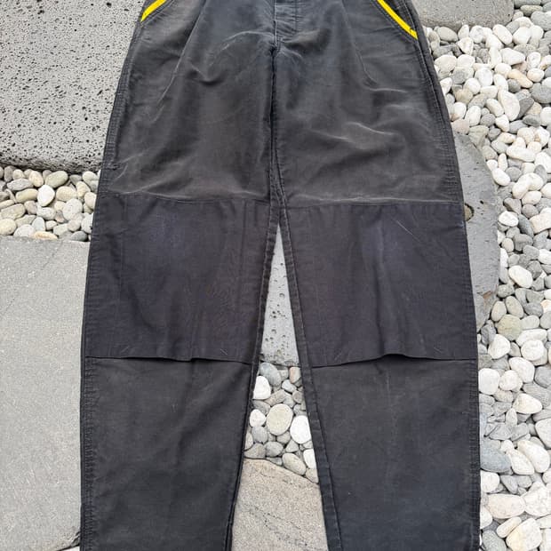 80s DOLMEN BLACK MOLESKIN 블랙몰스킨 프렌치워크팬츠