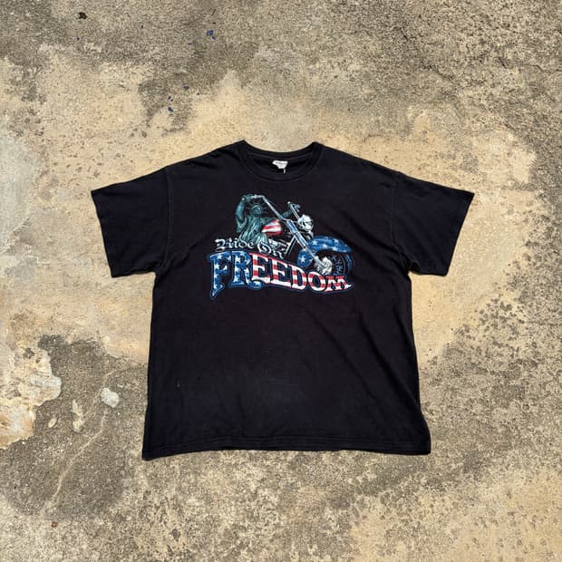 델타 Ride On Freedom 빈티지 반팔티 XL