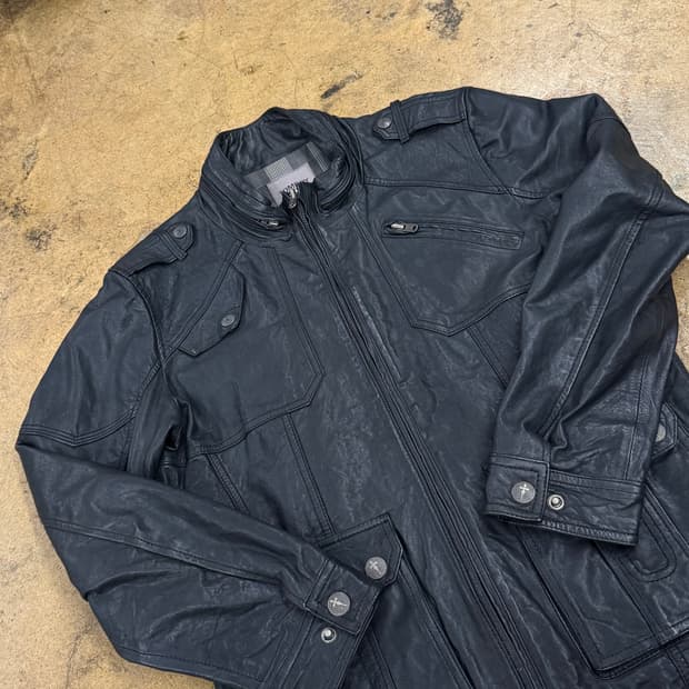 [정품/L] 톰보이 블랙 가죽 자켓 b18