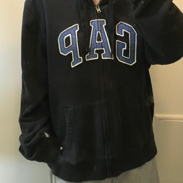 갭 블랙 후드집업