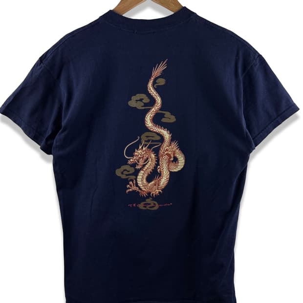 90S 타운앤컨트리 미국생산 오리엔탈 용 프린팅 티셔츠2683