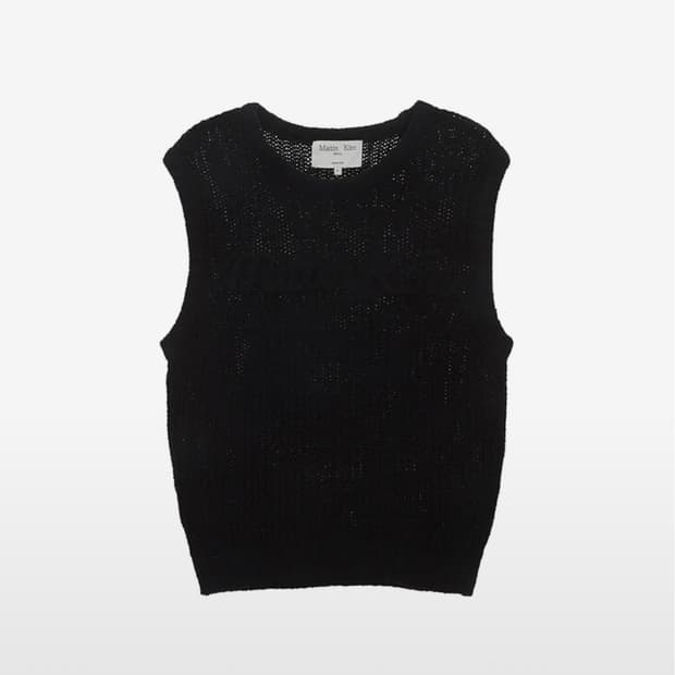 BIG LOGO KNIT VEST FOR WOMEN IN BLACK 