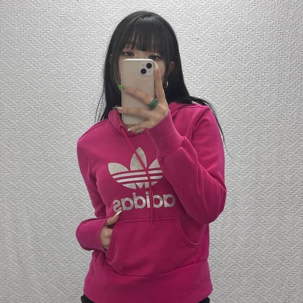 아디다스 Y2K 00's 대장급 핫핑크 후드티 95 C09181