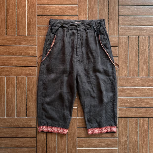 Kapital suspenders linen pants