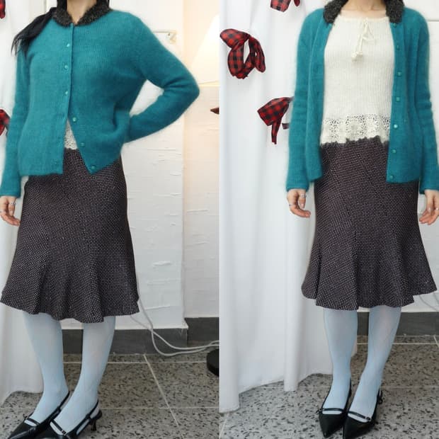 Teal whisper fur cardigan