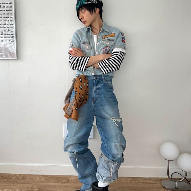 페인트 히코리 하프 점프 수트