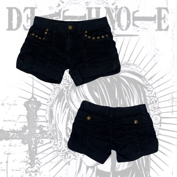 [FAZBEE] 펑크 골드 스터드 셔링 숏츠