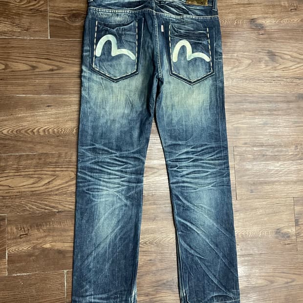 에비수 Evisu 빅로고 금장 워싱 데님 팬츠
