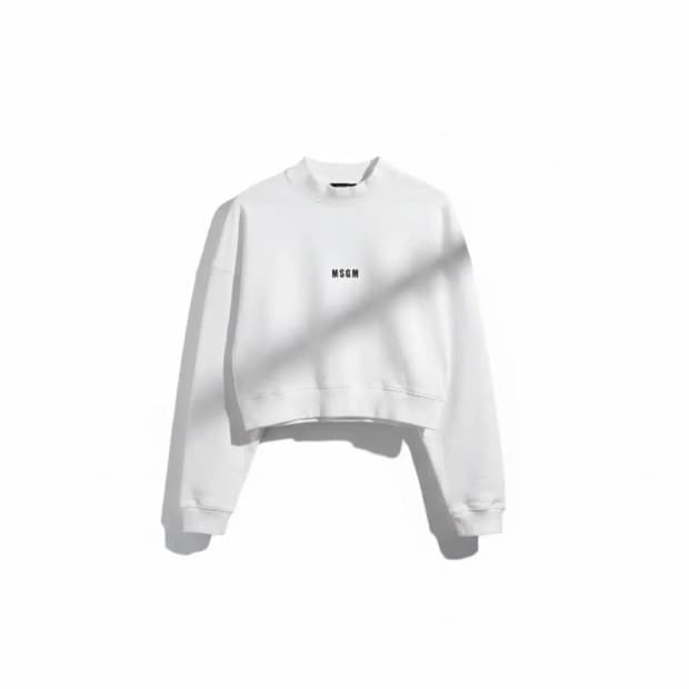 MSGM 화이트 크롭 맨투맨 XS