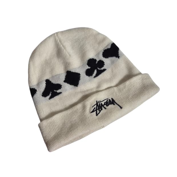 stussy) 스투시 풀 수트 자카드 비니 화이트