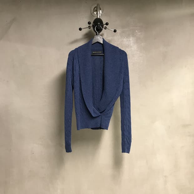 폴로 블랙라벨 캐시미어 가디건 블루 -(W)