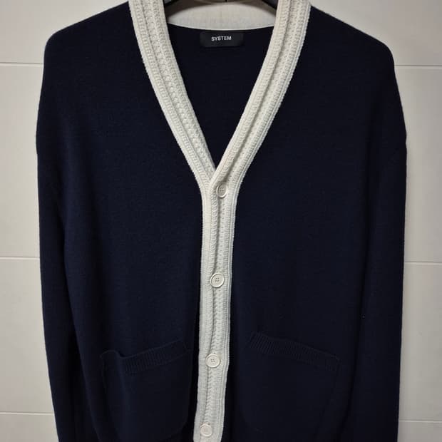 (95) 시스템옴므 네이비 배색 가디건