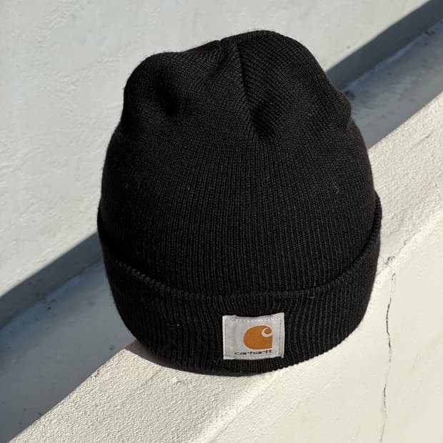 [F] 칼하트 로고 블랙 비니 모자 Canada