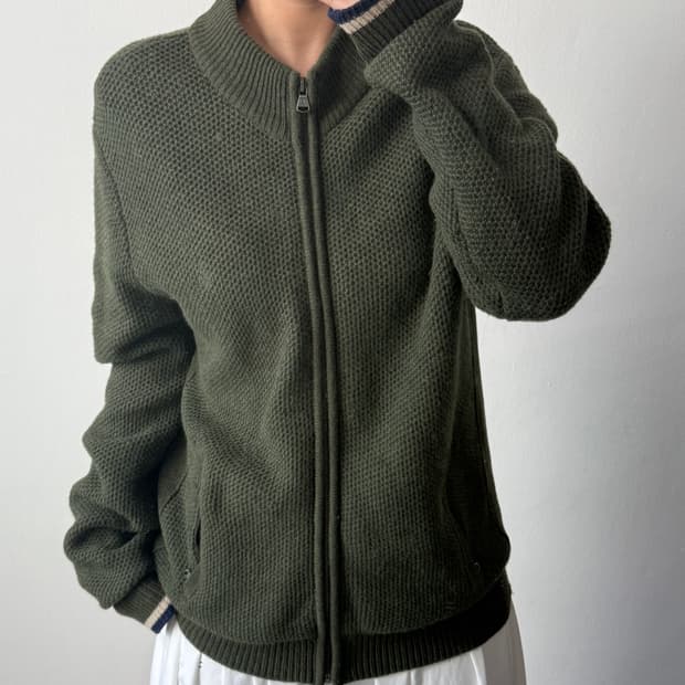 [XL] 빈폴 카키 니트집업