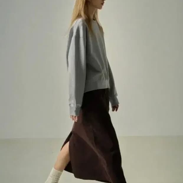 코듀로이 퍼티그 스커트_dark brown