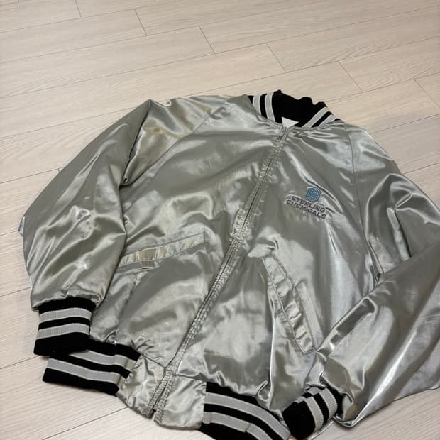 빈티지 스카쟌 바시티 자켓 실버(95-100)