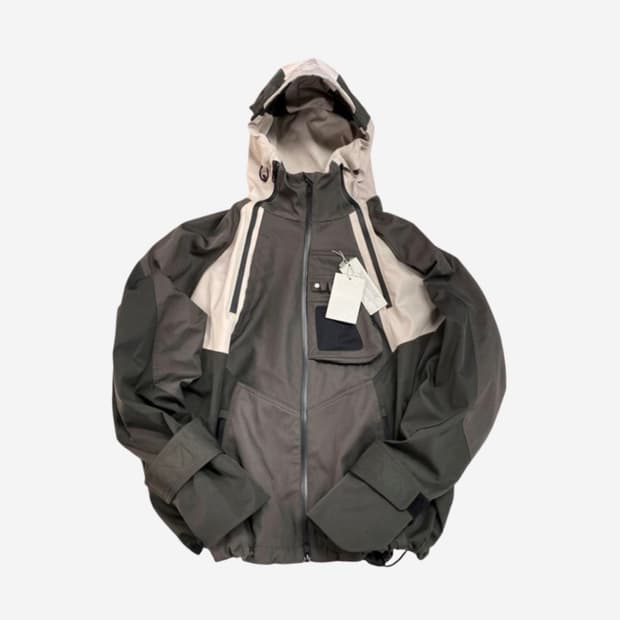 [1] 언더마이카 카메 멀티 지퍼 터틀 쉘 파카 드리프트우드 - 22FW