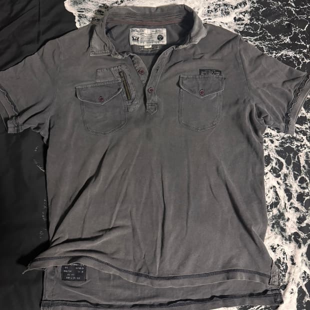 [L] 2000s 디젤(DIESEL) Y2K 밀리터리 워싱 피케 카라티