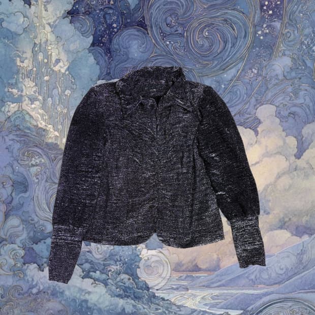 빈티지 글리터 블라우스