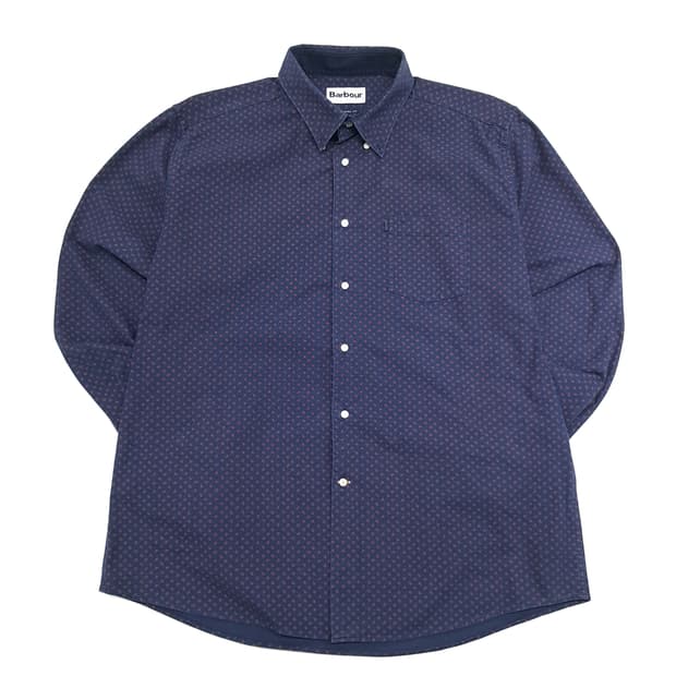 CN928 2XL 바버 네이비 마이크로 페이즐리 플란넬 긴팔 셔츠 남방