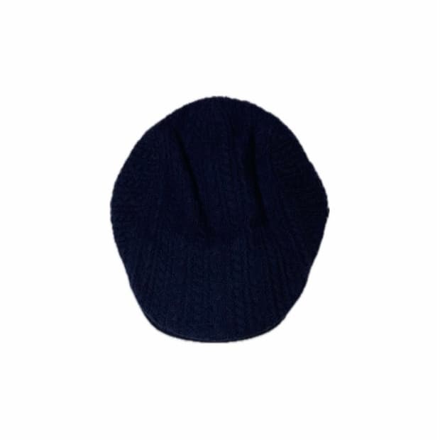 빈티지 니트 헌팅캡 네이비