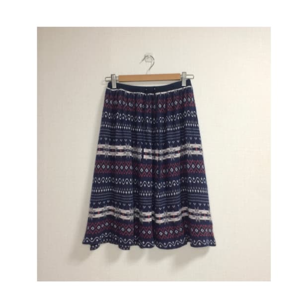 빈티지 노르딕 네이비 니트 스커트