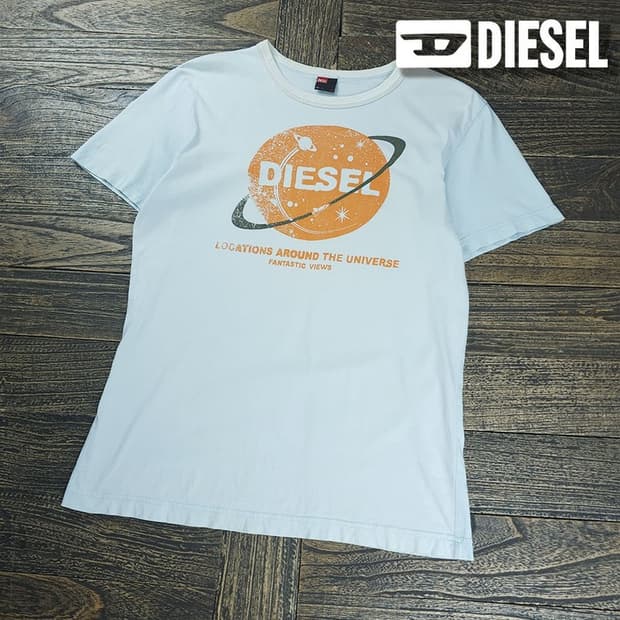 [DIESEL] 디젤 00s 빈티지 프린팅 반팔티 화이트 P02073