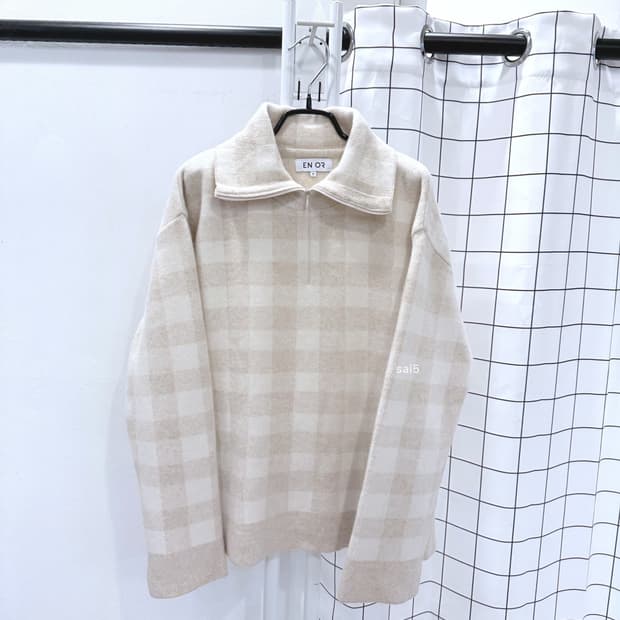 엔오르 울 캐시미어 니트 하프집업