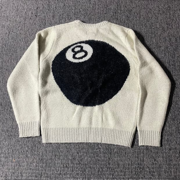 스투시 8볼 브러쉬드 모헤어 스웨터 크림(M)