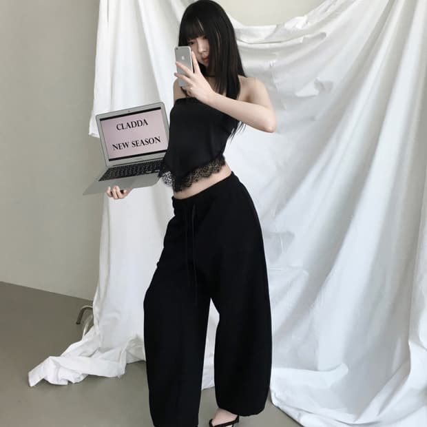 클라따 throw jogger pants black