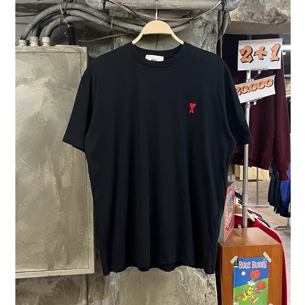 아미 스몰 하트 로고 반팔티 블랙 XL #csz3481