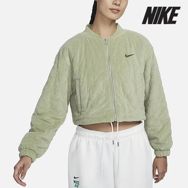 NIKE 나이키 테리 크롭 퀼팅 자켓 L
